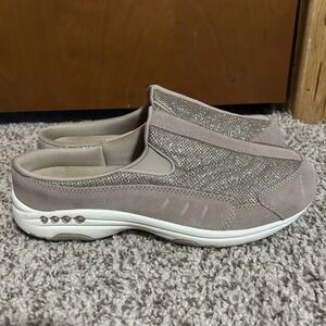 Easy Spirit Set Travel Time Clog Slip On Shoes Mauve Glitter Sz 9 Wide